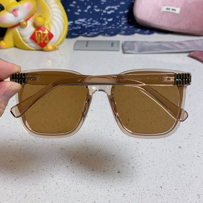 GLIMPSE SQUARE SUNGLASSES 554613 IN BROWN CLEAR ACETATE
