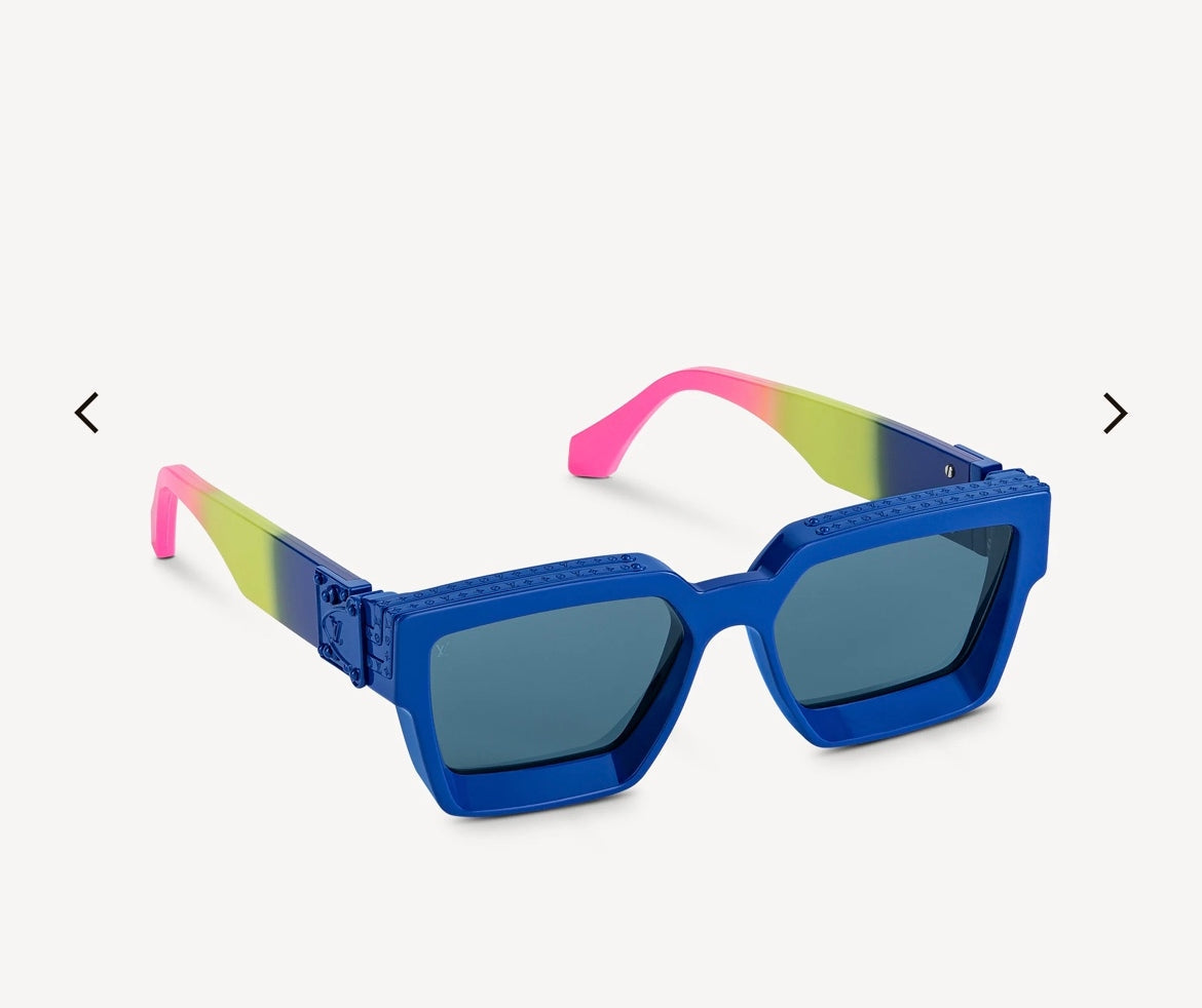 RECTANGLE SUNGLASSES 575847 IN BLUE MIX MULTICOLOR ACETATE