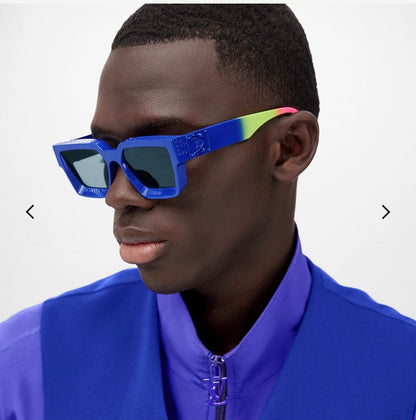 RECTANGLE SUNGLASSES 575847 IN BLUE MIX MULTICOLOR ACETATE