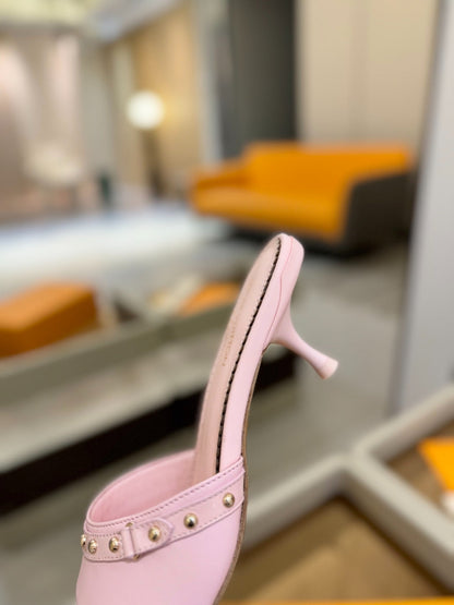 LV X TM 6AM HIGH 4 CM MULE IN LIGHT PINK CALFSKIN