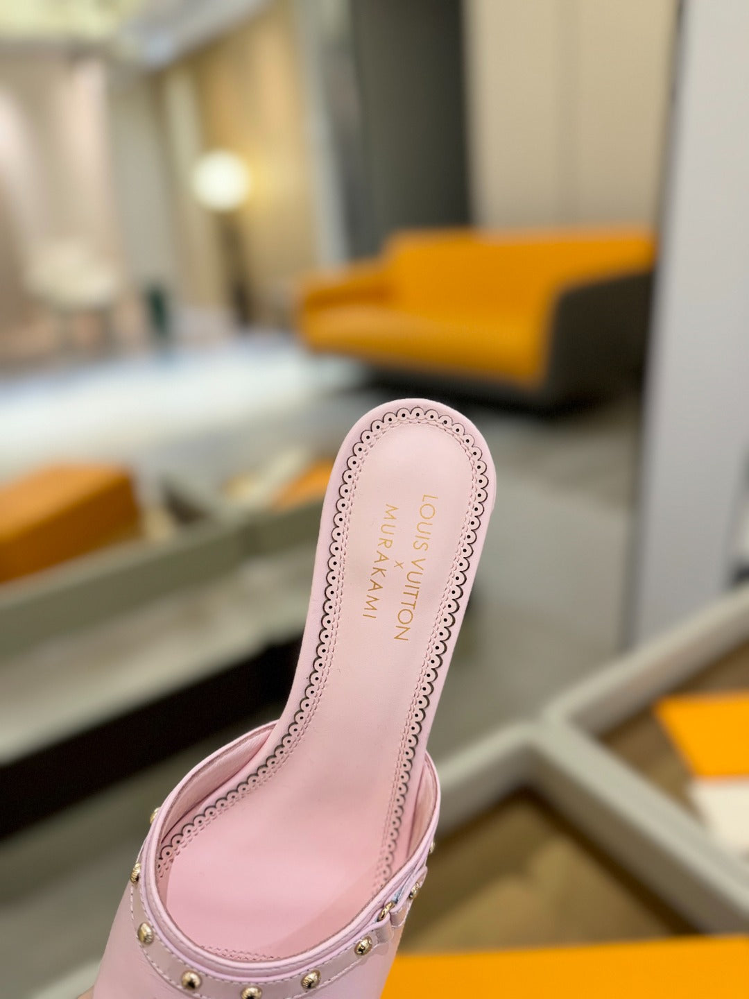 LV X TM 6AM HIGH 4 CM MULE IN LIGHT PINK CALFSKIN