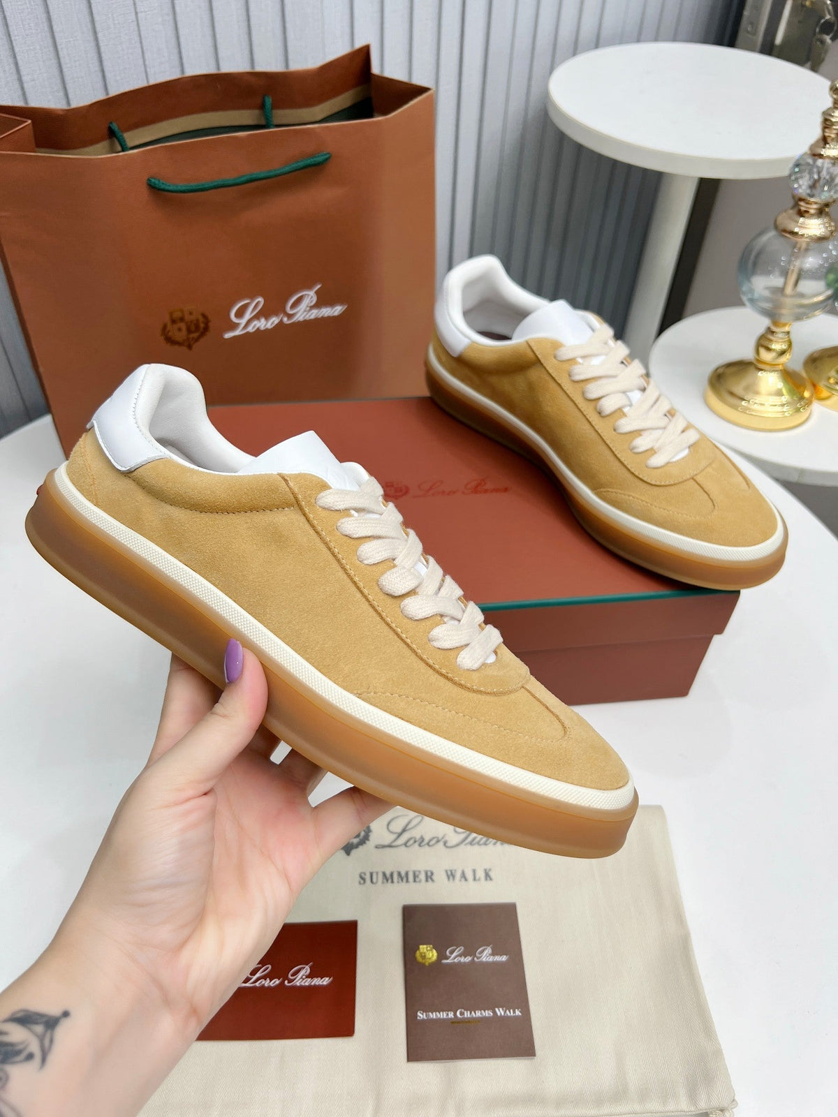 LP TENNIS WALK SNEAKERS TAWNY SUEDE