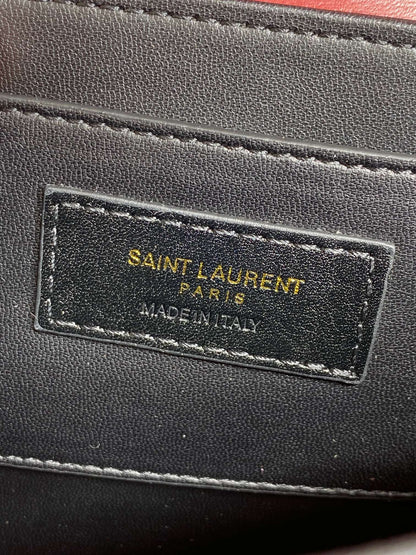 SOLFERINO SMALL SATCHEL 19 IN SCARLET RED CALFSKIN GOLD HARDWARE