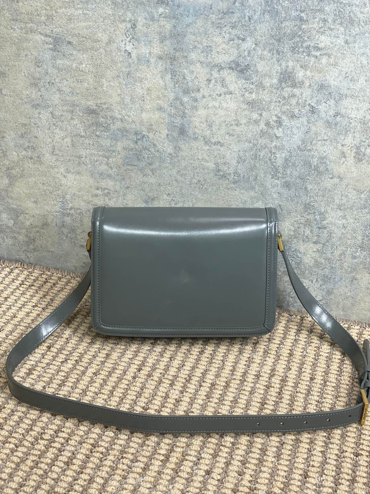 SOLFERINO SMALL SATCHEL 23 IN DARK GREY CALFSKIN GOLD HARDWARE