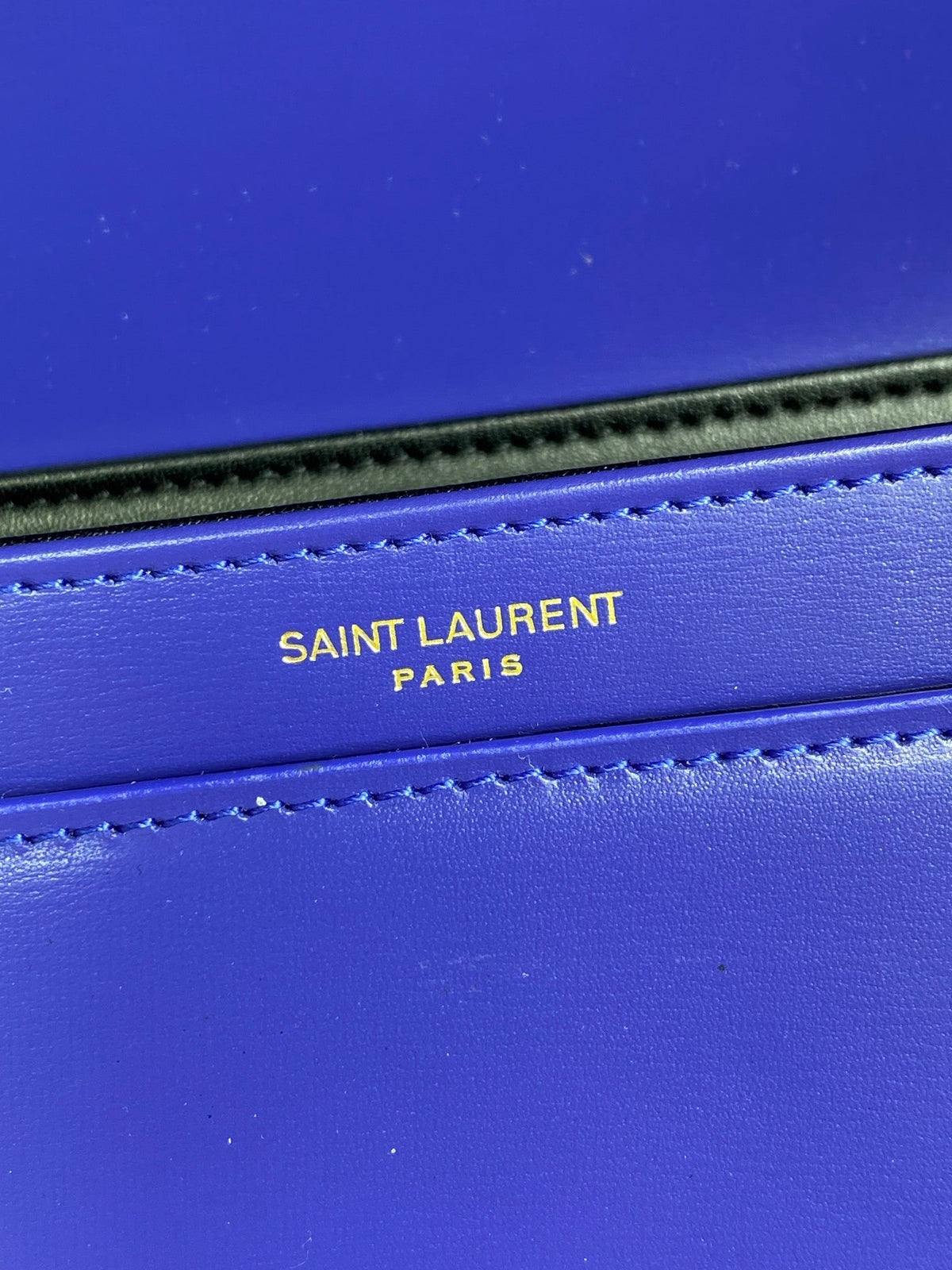SOLFERINO SMALL SATCHEL 23 IN INDIGO BLUE CALFSKIN GOLD HARDWARE