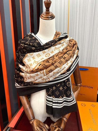 SCARF 200 CM IN BROWN CASHMERE 400031