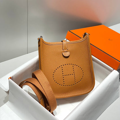 MINI NEO 18 EVELYNE BAG IN TAWNY BROWN GRAINED CALFSKIN