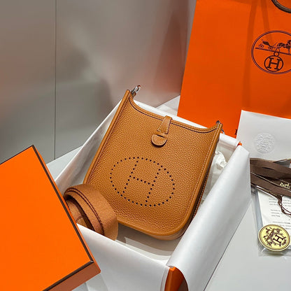 MINI NEO 18 EVELYNE BAG IN TAWNY BROWN GRAINED CALFSKIN