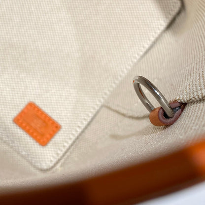 STEEPLE 28 BAG IN OFF-WHITE MIX LIGHT ORANGE CANVAS AND CALFSKIN