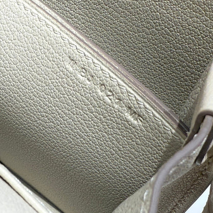 HM ROULIS 18 MINI BAG IN BEIGE CALFSKIN GOLD-TONE HARDWARE