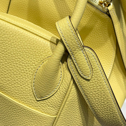 HM LINDY 30 BAG IN YELLOW TOGO LEATHER GOLD HARDWARE
