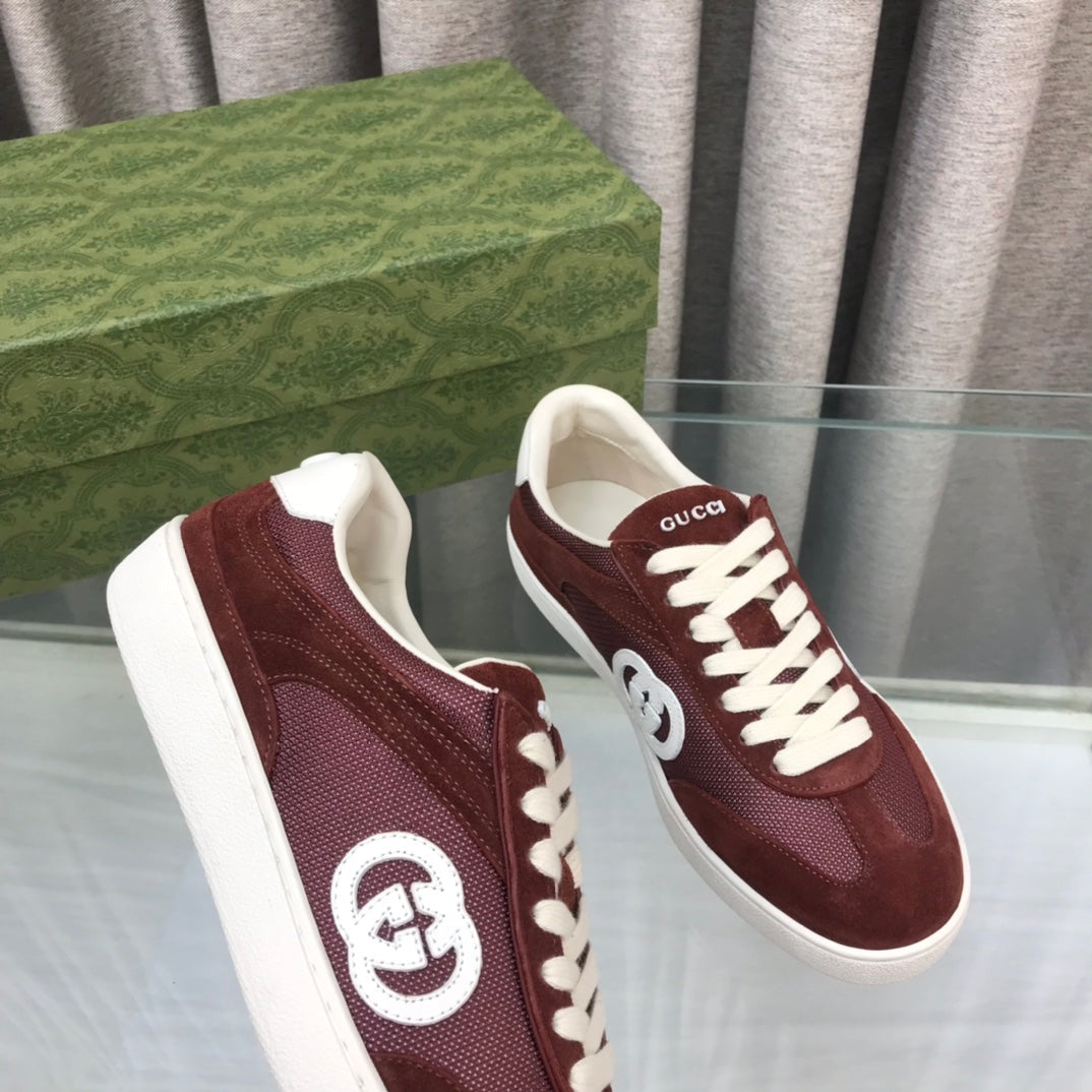 GG INTERLOCKING G SNEAKER WINE SUEDE