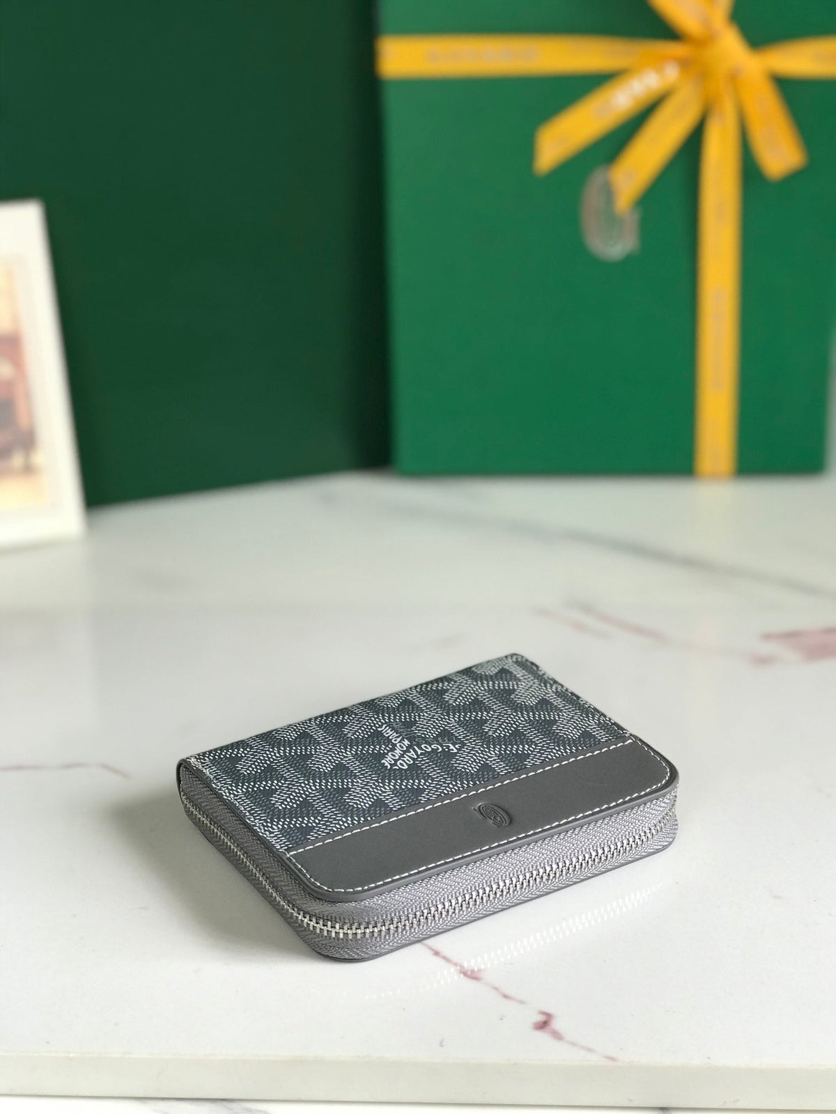 MATIGNON MINI WALLET 11 IN GRAY GOYARDINE CANVAS AND CALFSKIN