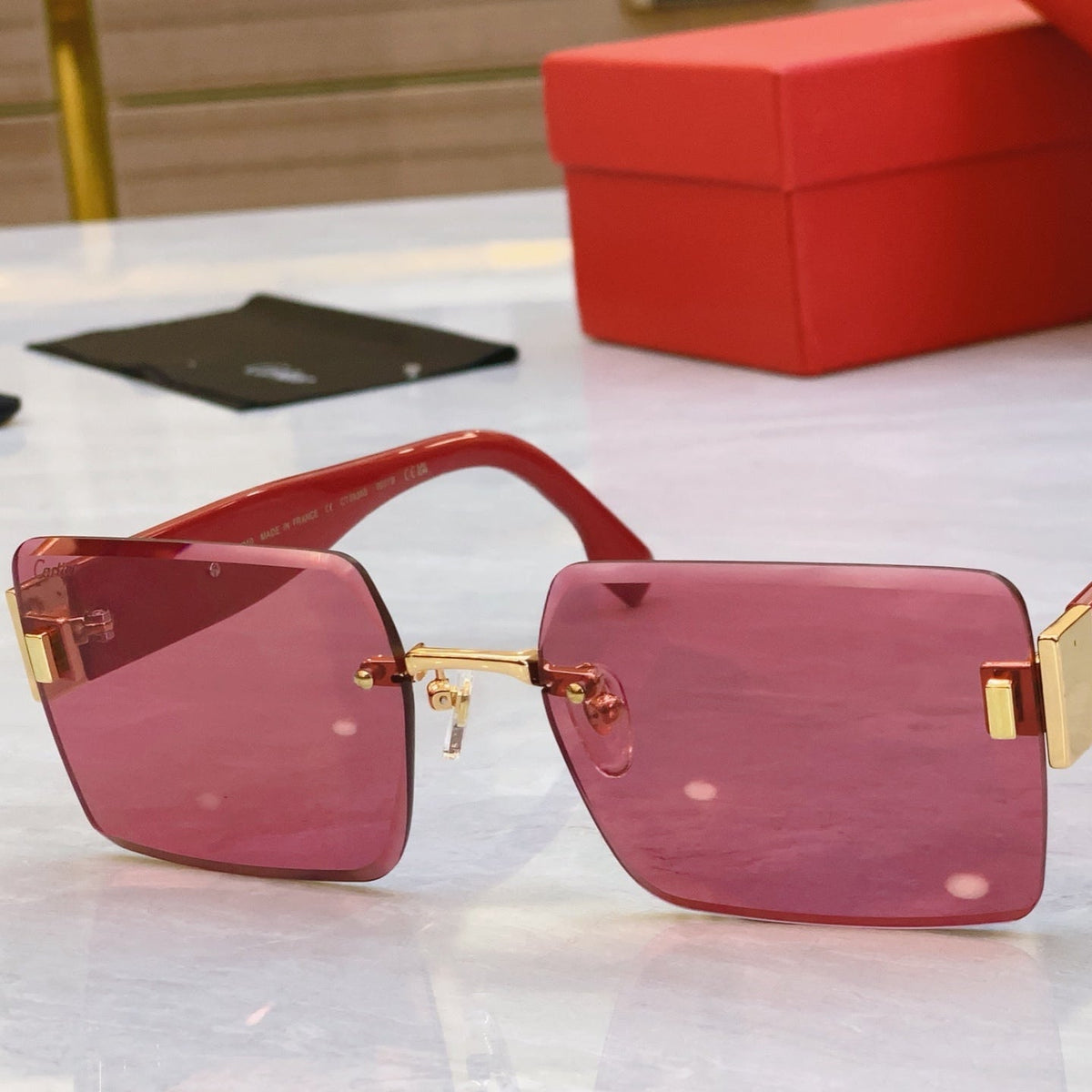 PANTHÈRE GEOMETRIC SUNGLASSES CT00636S IN METAL AND ACETATE