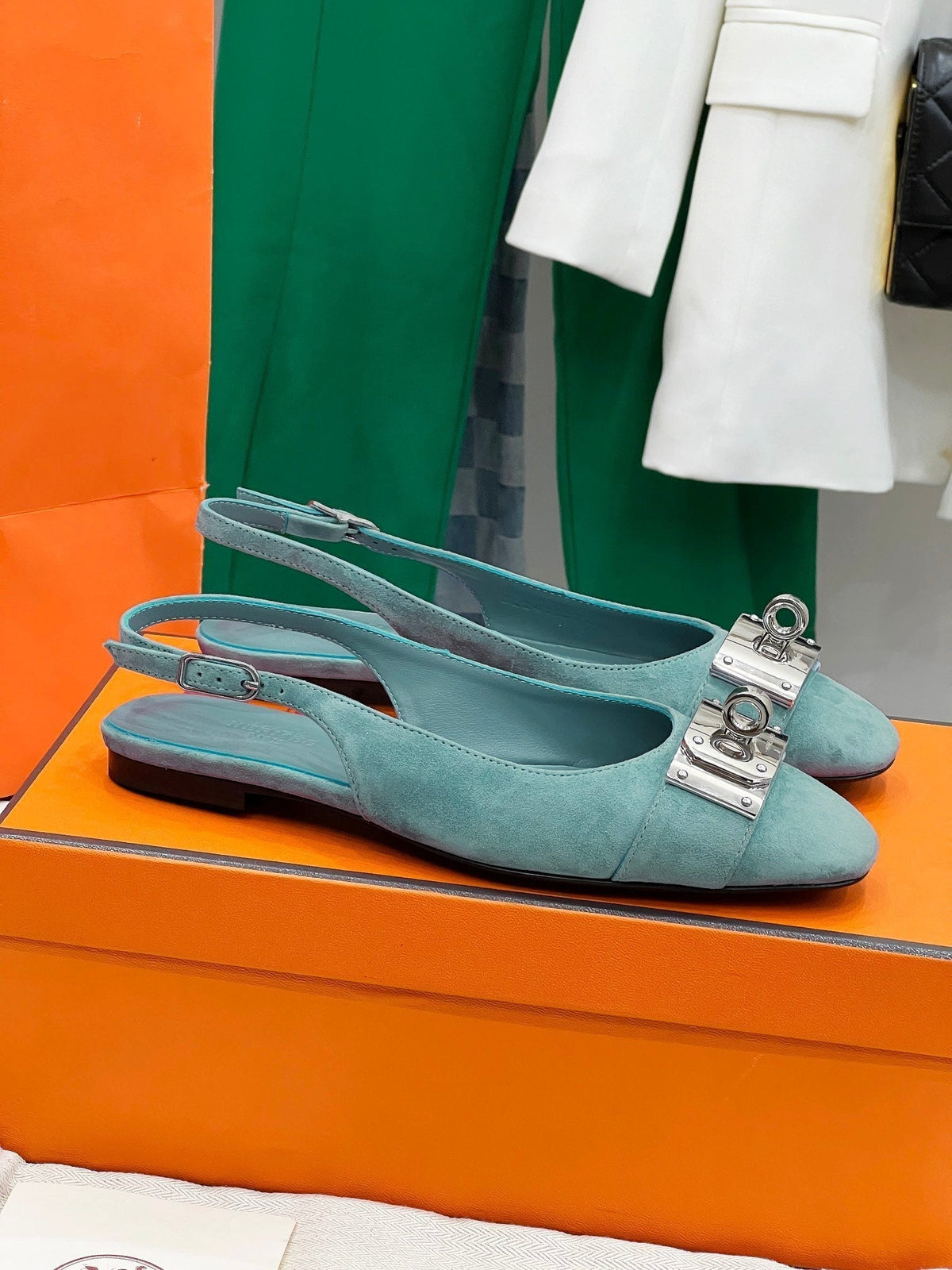 INNOCENTE SLINGBACK TEAL SUEDE