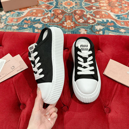 Sneakers Mules Black Canvas