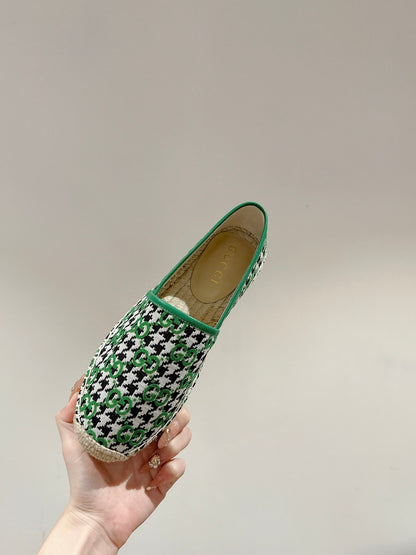 GG ESPADRILLE LOAFER GREEN CANVAS
