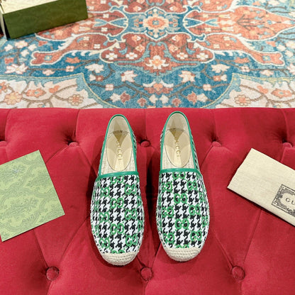 GG ESPADRILLE LOAFER GREEN CANVAS