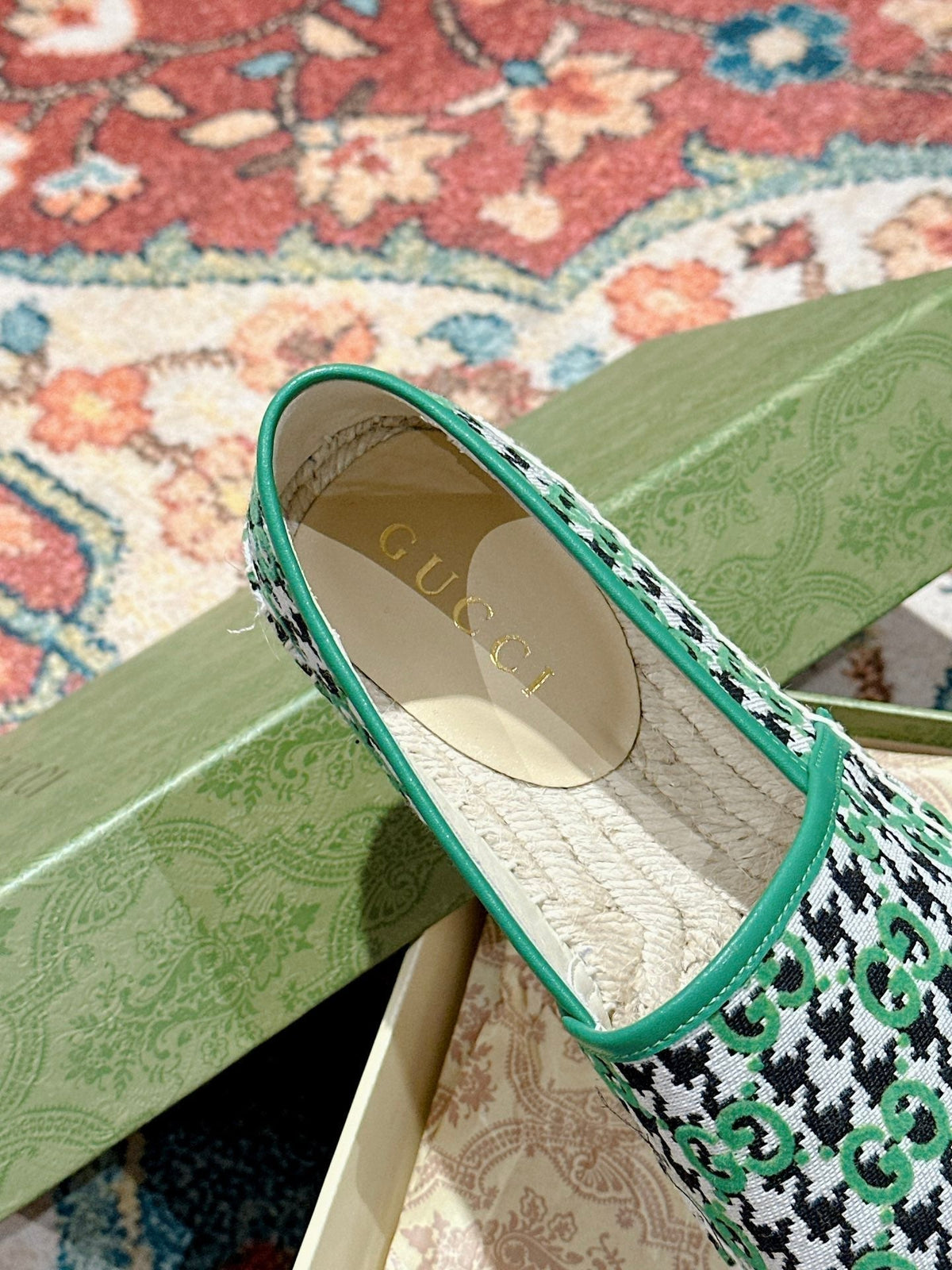 GG ESPADRILLE LOAFER GREEN CANVAS