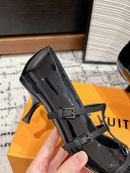 HIGH HEEL 4 CM PUMP IN BLACK CALFSKIN