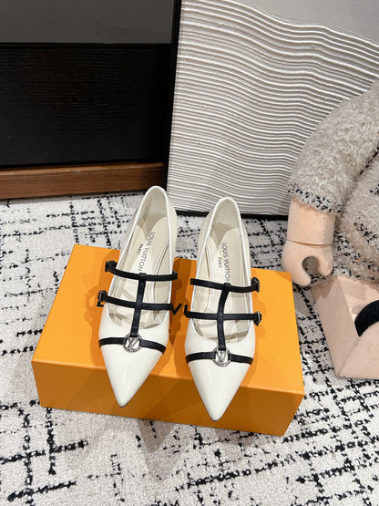 HIGH HEEL 4 CM PUMP IN WHITE CALFSKIN