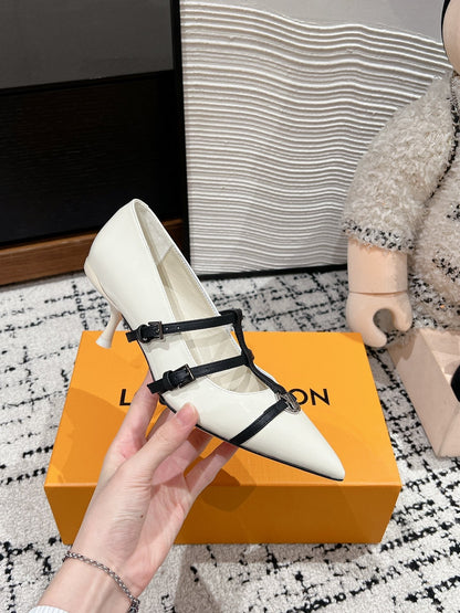 HIGH HEEL 4 CM PUMP IN WHITE CALFSKIN