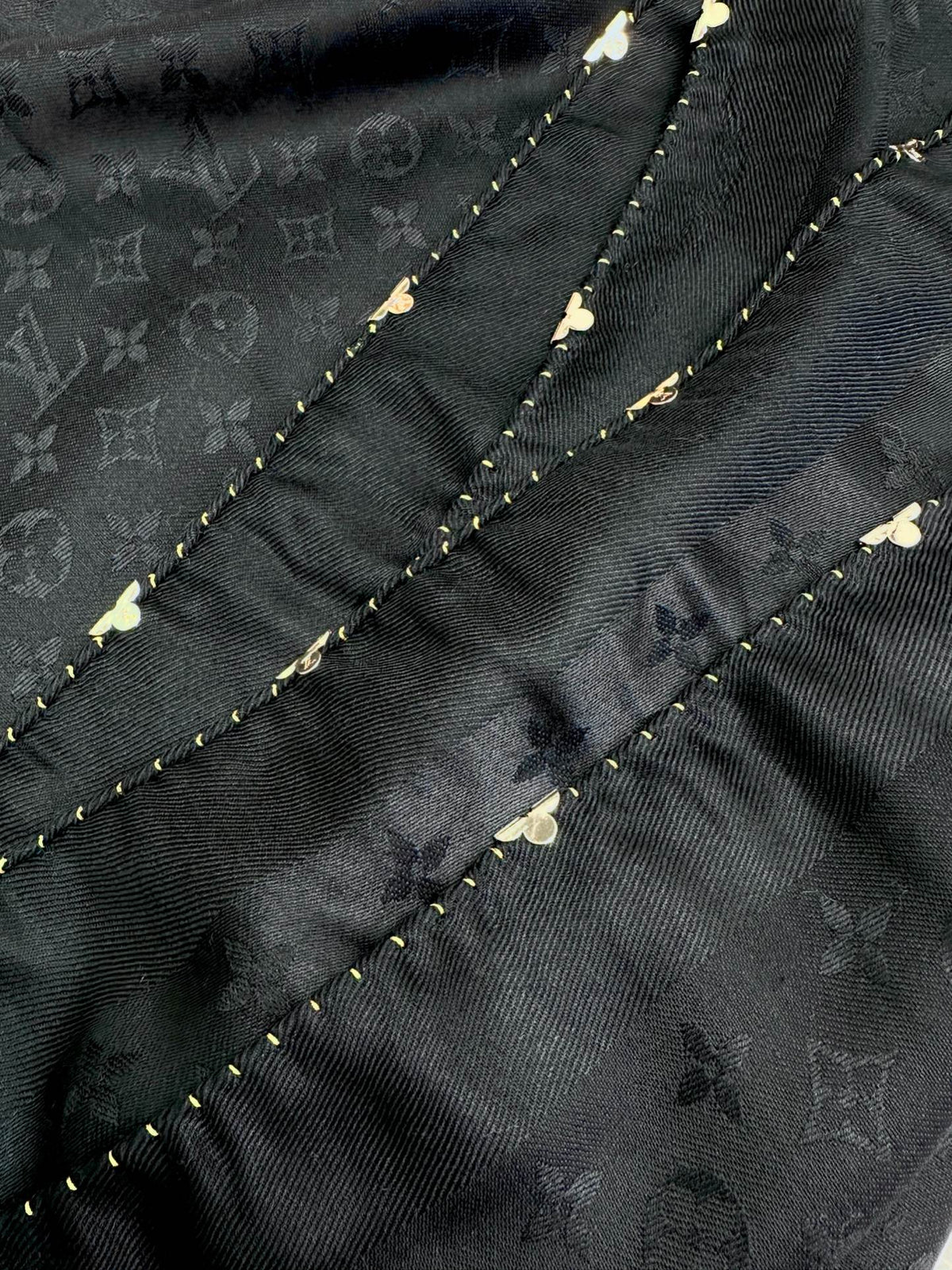 EVERMORE SCARF 140 CM IN BLACK SILK AND WOOL 393156