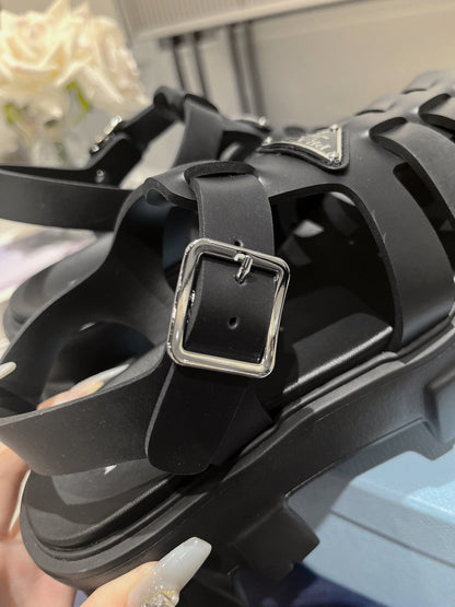 Pra Rubber Monolith Sandals Black