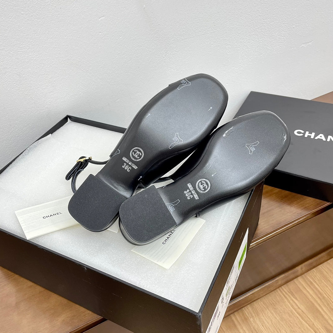 HIGH SLINGBACKS BLACK CALFSKIN