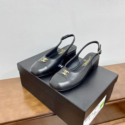 HIGH SLINGBACKS BLACK CALFSKIN