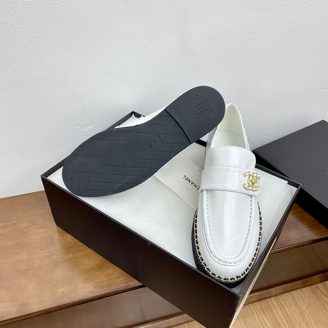 PLATFORM LOAFERS WHITE CALFSKIN