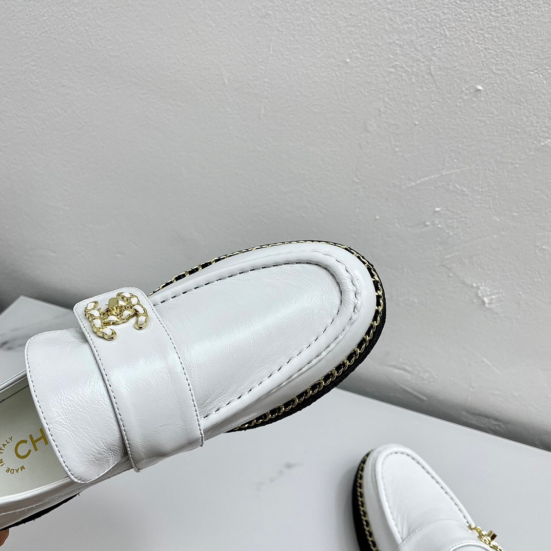 PLATFORM LOAFERS WHITE CALFSKIN