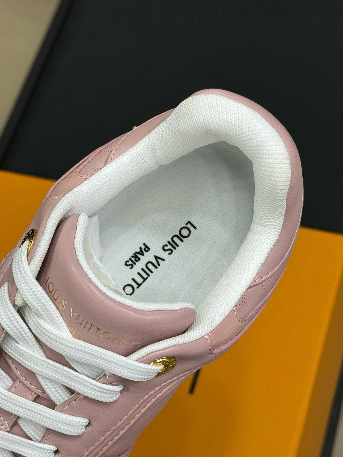 LV NEO RUN AWAY SNEAKER IN PASTEL PINK CALFSKIN