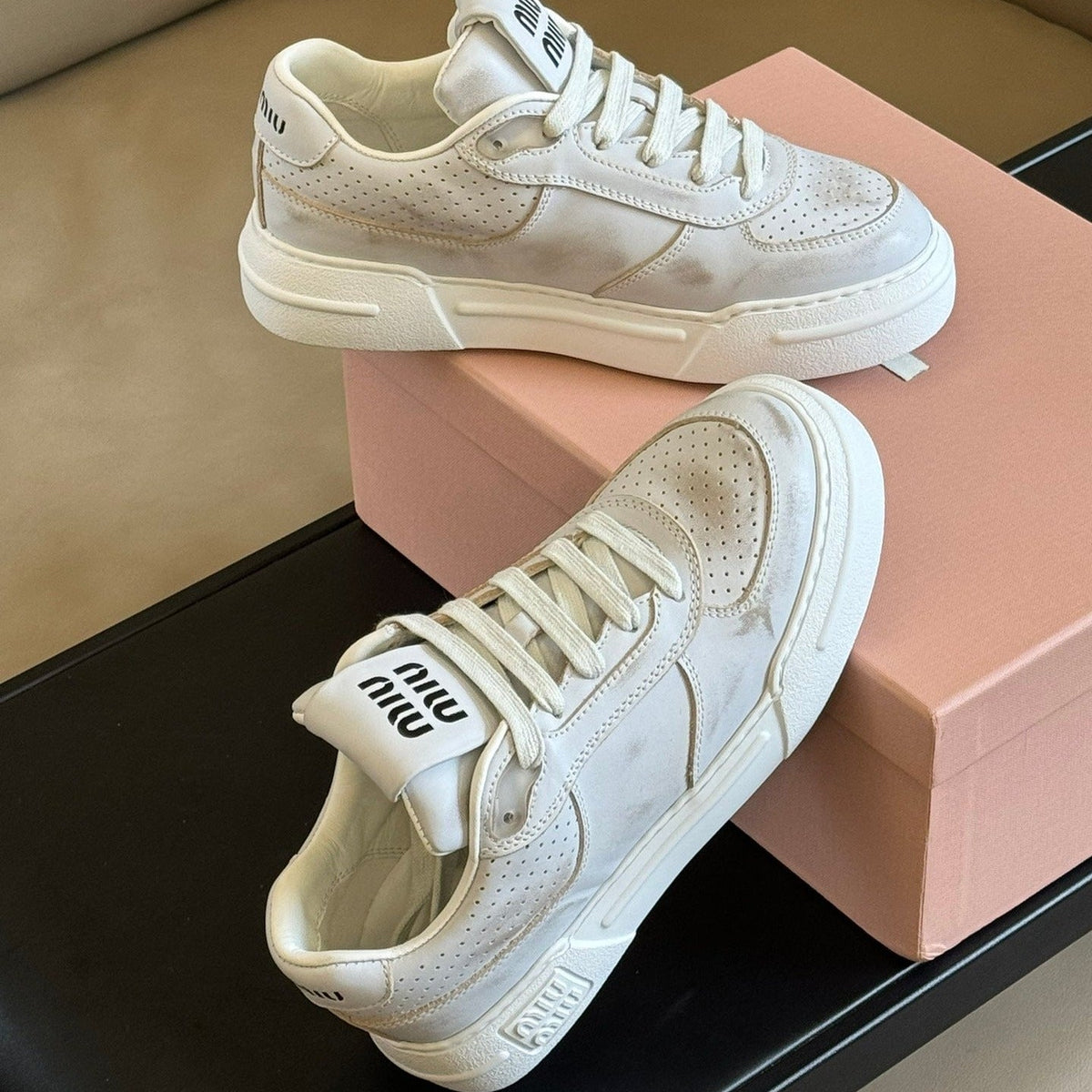 Frost Color Sneakers Calfskin