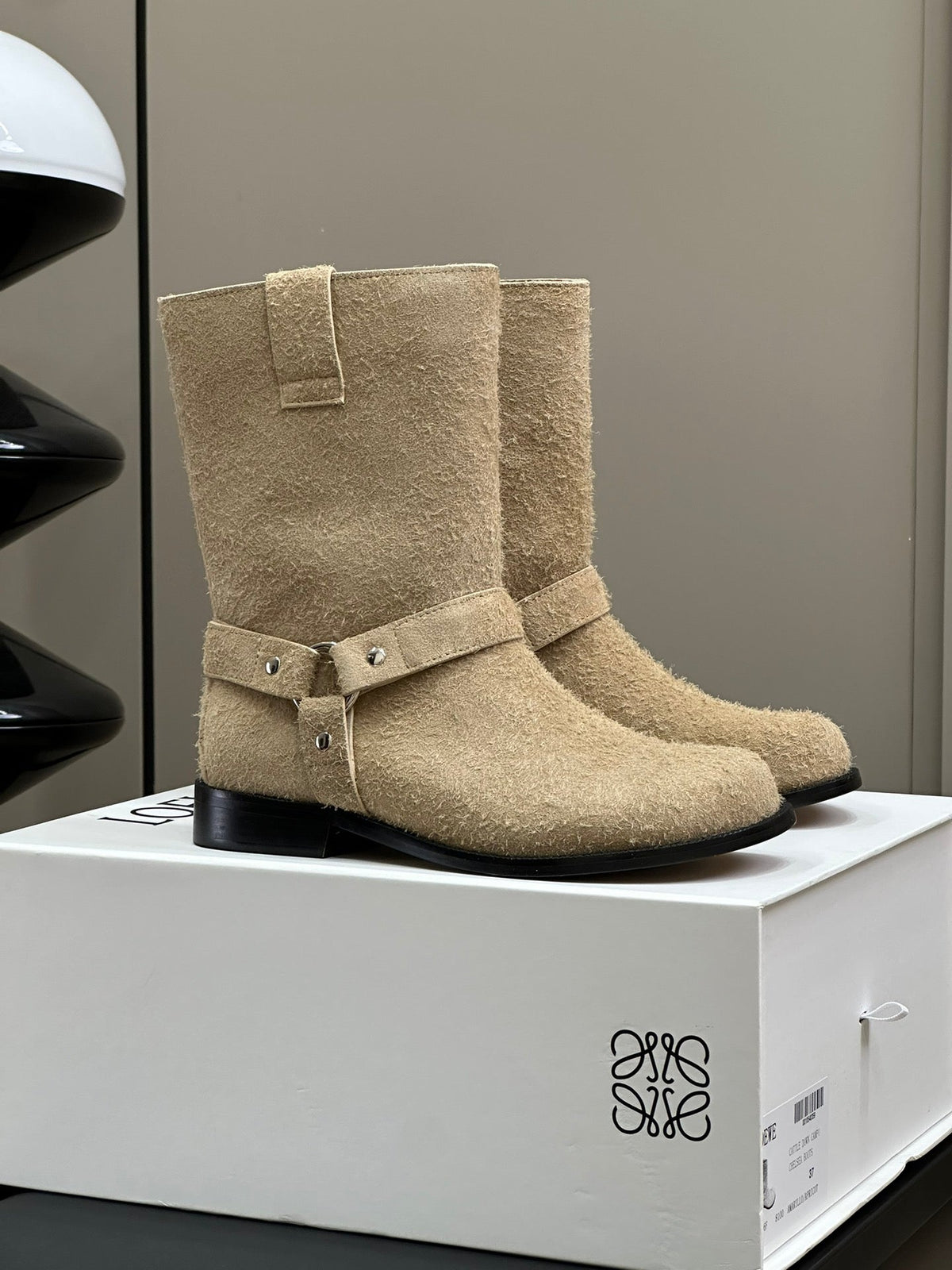 LW CAMPO BIKER BOOT KHAKI SUEDE