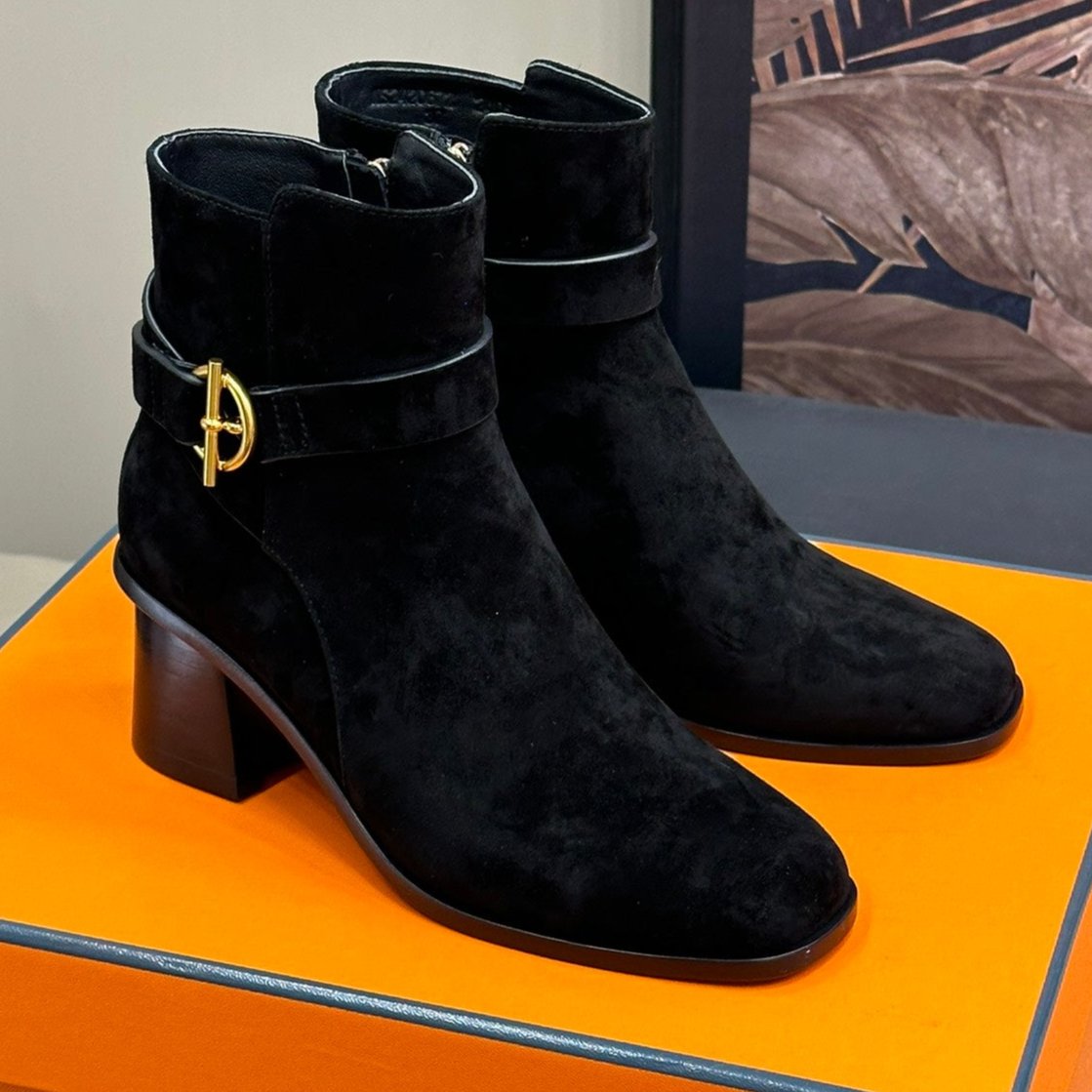 JILL 60 ANKLE BOOT IN BLACK SUEDE
