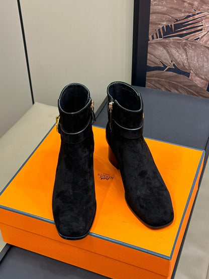 JILL 60 ANKLE BOOT IN BLACK SUEDE