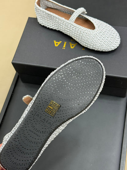HANDWOVEN BALLET FLAT LIGHT BLUE