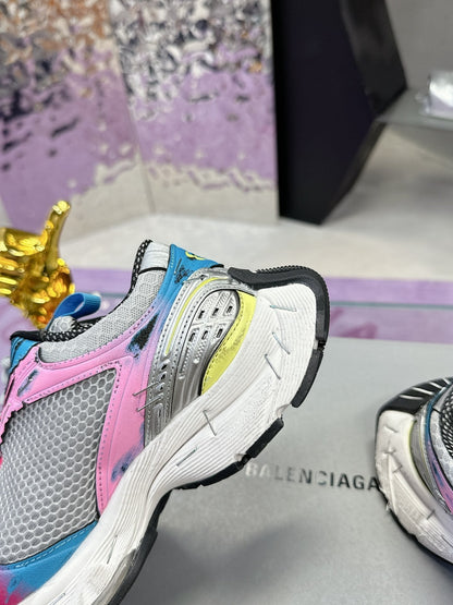 STAPLER SNEAKER IN GRAY PINK BLUE POLYURETHANE AND MESH