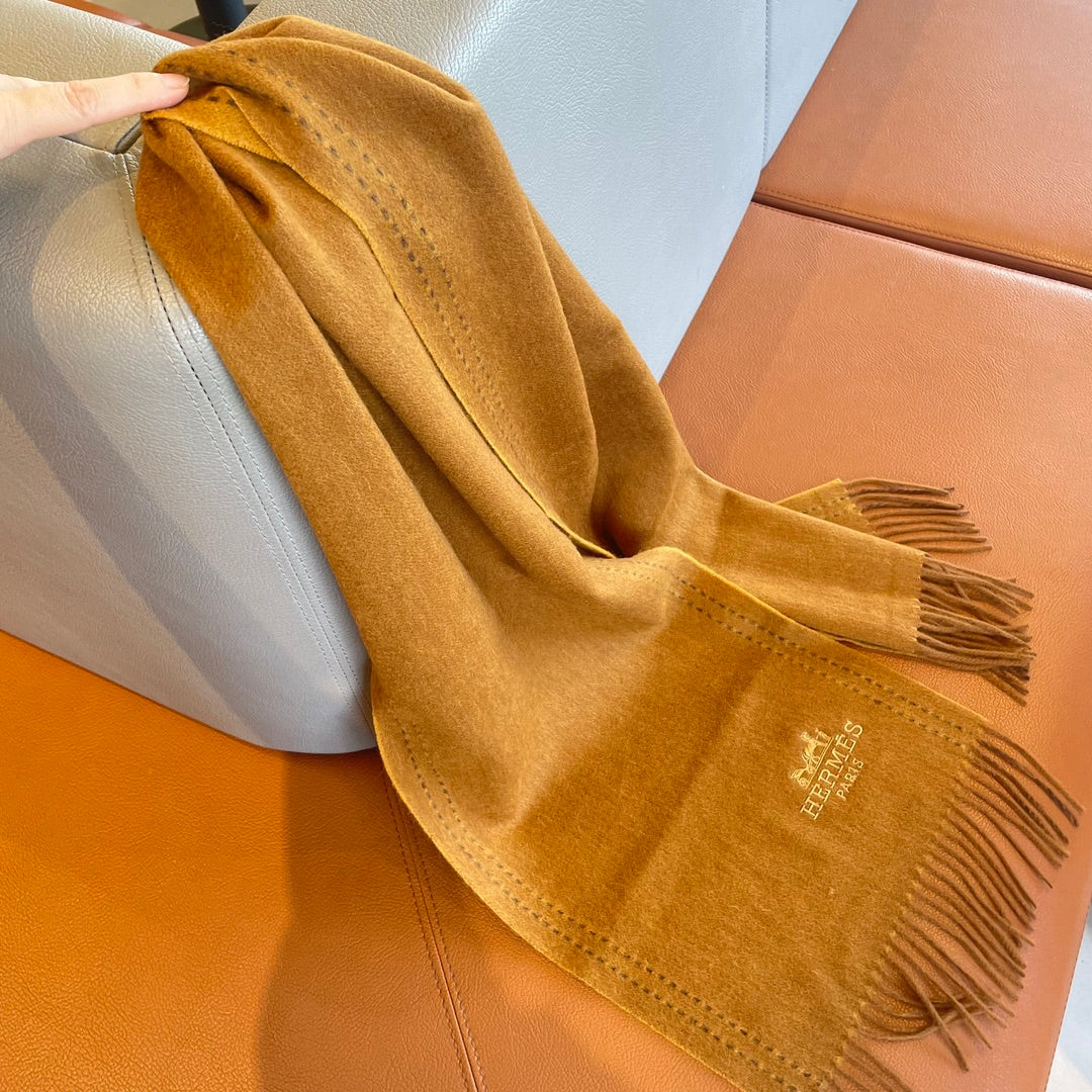 SCARF 180CM COPPER BROWN CASHMERE