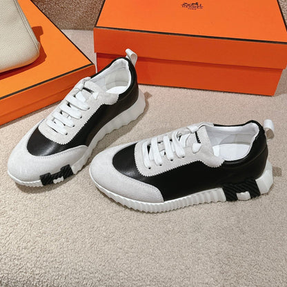 MAINLAND SNEAKER IN PALE GRAY SUEDE AND BLACK CALFSKIN