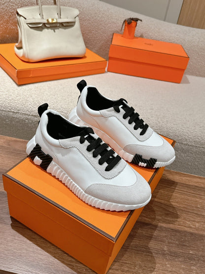 MAINLAND SNEAKER IN PALE GRAY SUEDE AND WHITE CALFSKIN