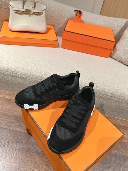 MAINLAND SNEAKER IN BLACK SUEDE AND BREATHABLE MESH FABRIC
