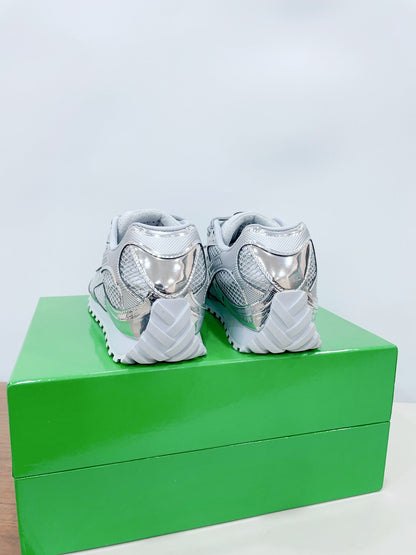ORBIT SNEAKER IN SILVER TECHNICAL FABRIC AND METALLIC MESH