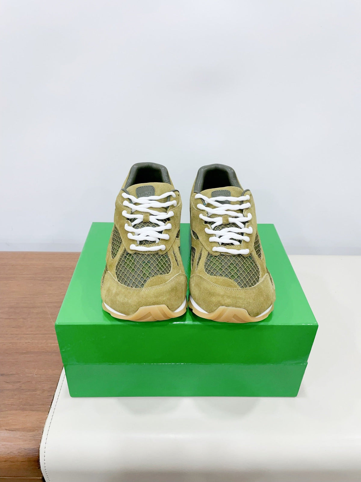 ORBIT SNEAKER IN OLIVE GREEN SUEDE AND TECHNICAL MESH