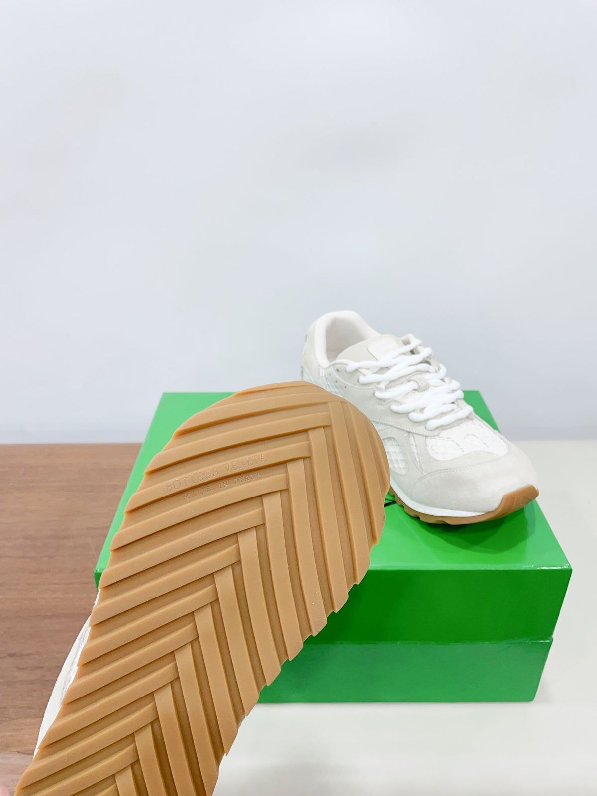 ORBIT SNEAKER IN SEA SALT SUEDE AND TECHNICAL MESH