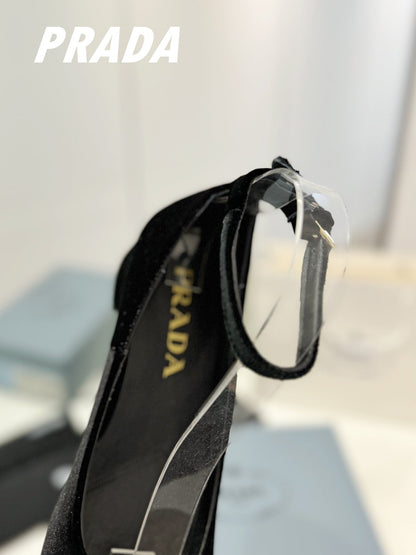 PRA NAPPA MARY JANE PUMPS BLACK SATIN