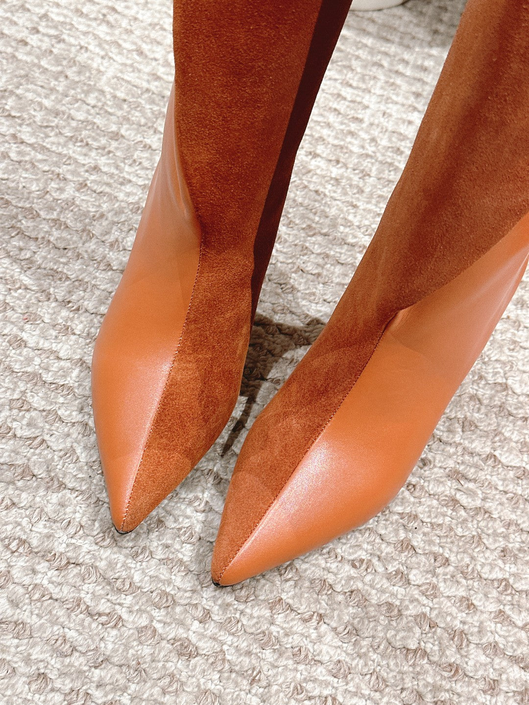 HILONA 6 CM BOOTS IN BRONZE BROWN CALFSKIN AND SUEDE