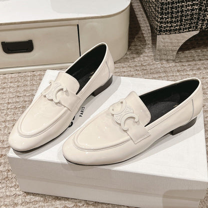TRIOMPHE LOAFER IN WHITE PATENT CALFSKIN