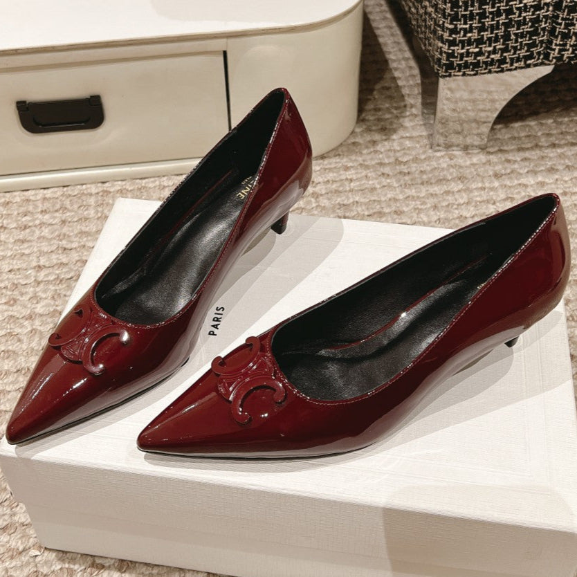 HIGH PUMP 5 CM IN RUBY RED PATENT CALFSKIN